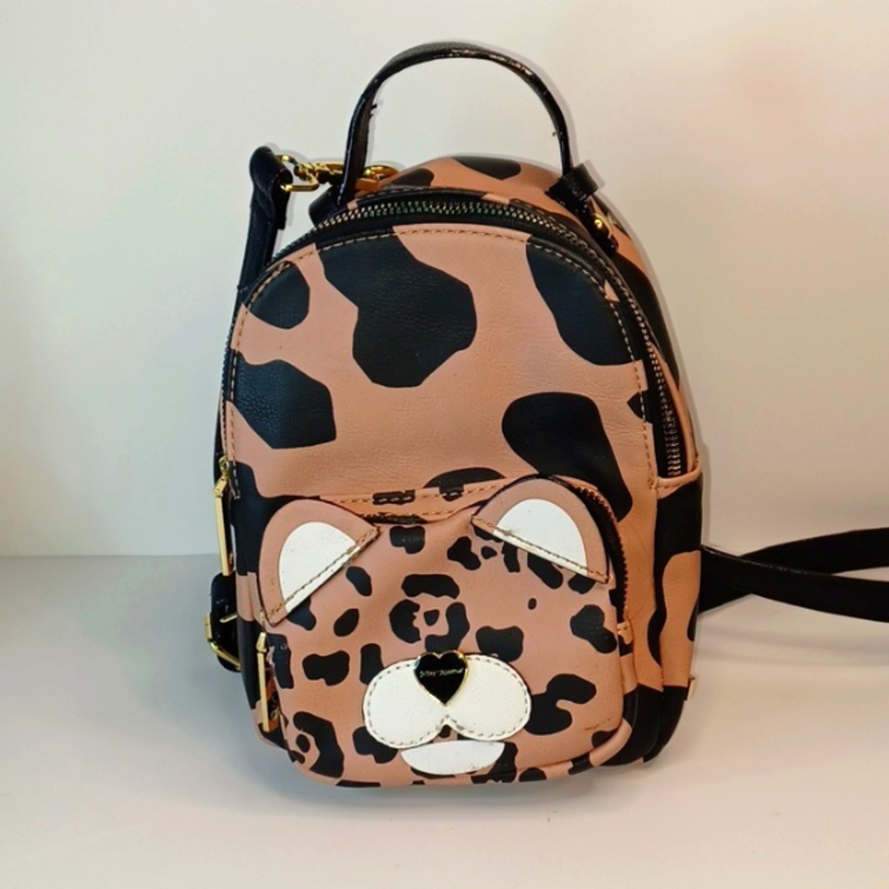 Betsey Johnson Leopard Cat backpack purse